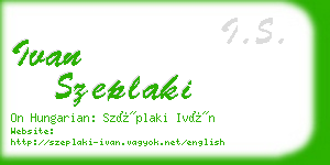 ivan szeplaki business card